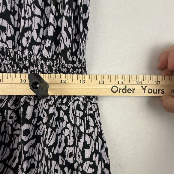 Rails Dress Women's Large Mini Dress Long Sleeve Cinch Waist Black Batik Cheetah - Picture 13 of 15